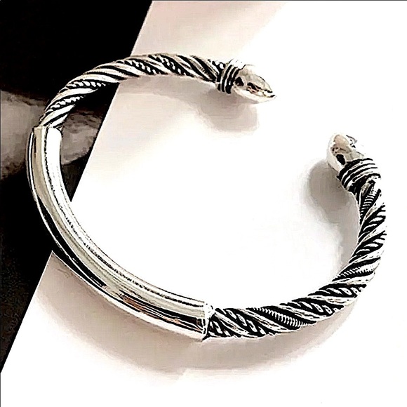 Sterling Silver Bangle Cuff Bracelet - Picture 3 of 11